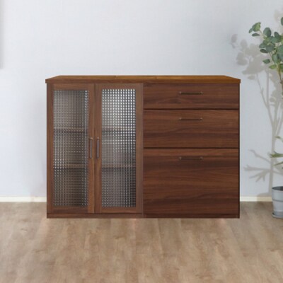 トラクト ガラス扉+チェスト+120天板 WN (H060668)