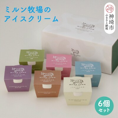 佐賀脊振高原ミルン牧場のアイスクリーム6個セット(H102121)