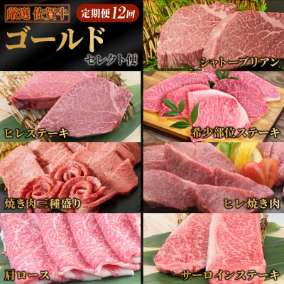 【特選定期便 全12回】佐賀牛 ゴールドセレクト便【合計 11.7kg】(H085197)