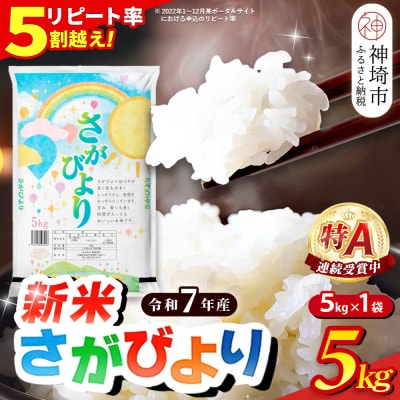 【令和7年産 新米】さがびより 精米 5kg(H015199)