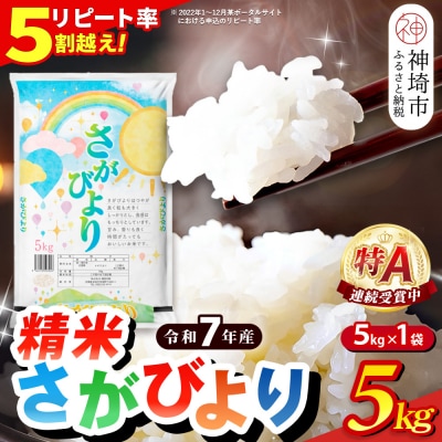 【令和7年産】さがびより 精米 5kg(H015199)