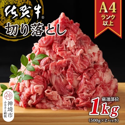 【A4～A5】佐賀牛切り落とし 1kg(500g×2P)(H112285)