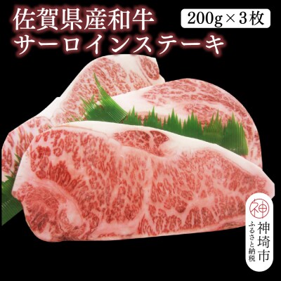 佐賀県産和牛サーロインステーキ 600g(200g×3枚)(H116104)