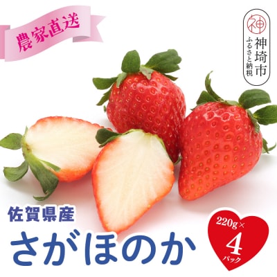 【農家直送】さがほのか220g×4パック(H117102)