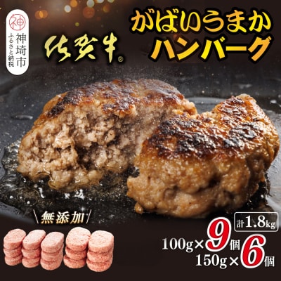 佐賀牛がばいうまかハンバーグ(100g×9個+150g×6個)(H118103)