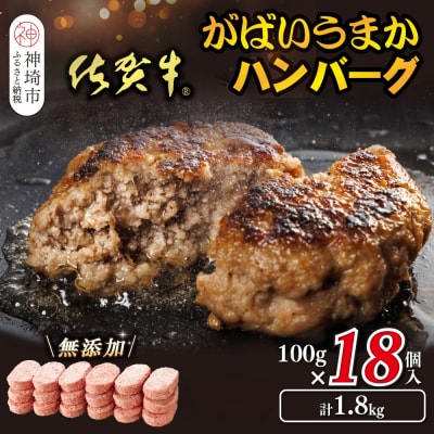 佐賀牛がばいうまかハンバーグ(100g×18個)(H118104)