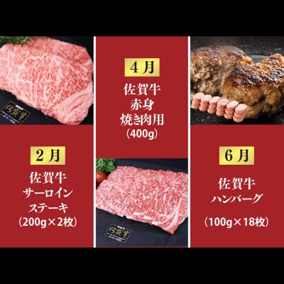 【偶数月発送 全6回定期便】ALL佐賀牛定期便(H118112)