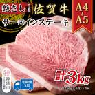 【3か月定期便】【A4～A5】佐賀牛サーロインステーキ 計1kg×3回(H112196)