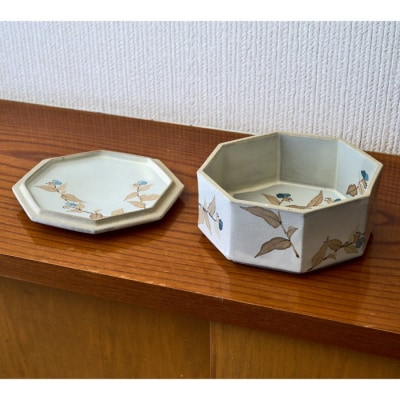 和紙染露草文蓋物(H025156)