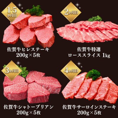 【レビューキャンペーン】【5か月連続定期便】極上佐賀牛ヒレ・ロース堪能コース(H996P112)