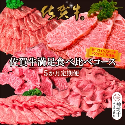 【5か月連続定期便】【期間限定!生活応援キャンペーン】佐賀牛満足食べ比べコース(H996P115)