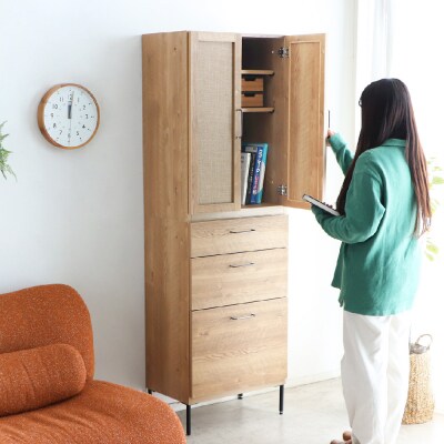 【東馬家具】TMフォカス 麻扉+60チェスト+脚(H060625)