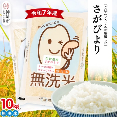 【令和7年産】ごはんソムリエが厳選 無洗米 さがびより 10kg(H063147)