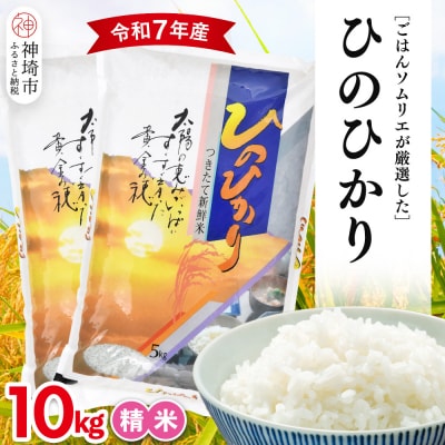 【令和7年産】ごはんソムリエが厳選 白米 ひのひかり 10kg(H063164)