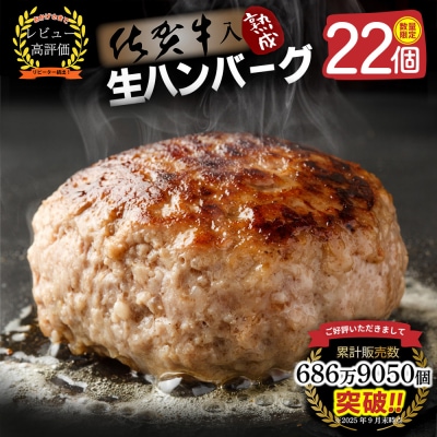 【14日以内発送!】佐賀牛入り ハンバーグ 22個 2.6kg(120g×22個)(H083106)
