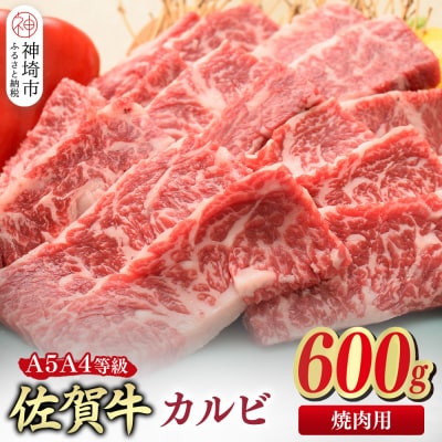 佐賀牛 カルビ 焼肉用 600g【A4～A5ランク】(H085206)