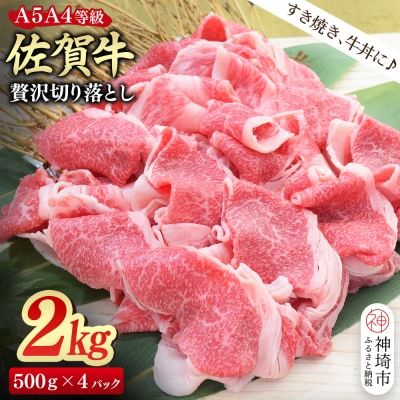 佐賀牛 贅沢 切り落とし 2kg(500g×4)【A4～A5ランク】(H085210)