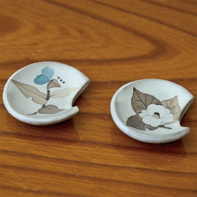 和紙染草花文箸置ペア(H025145)