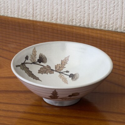 和紙染草花文飯碗(小)(H025146)