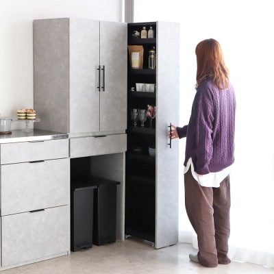 【東馬家具】モルタ隙間収納15H18 CR(H060689)