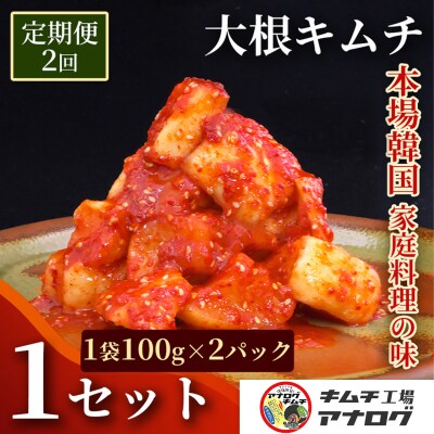 【2カ月定期便】発酵旨味の大根カクテキキムチ(100g×2パック)(H104215)