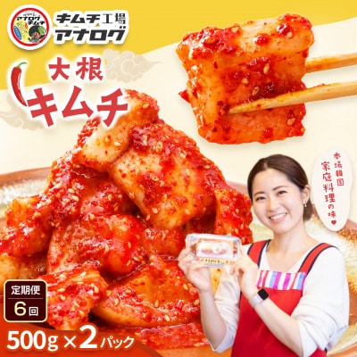 【6カ月定期便】発酵旨味の大根カクテキキムチ(500g×2パック)(H104228)