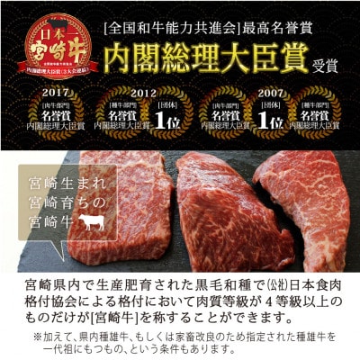 宮崎牛　赤身ステーキ　約130g×3枚