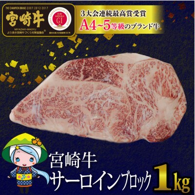 宮崎牛サーロインブロック約1kg