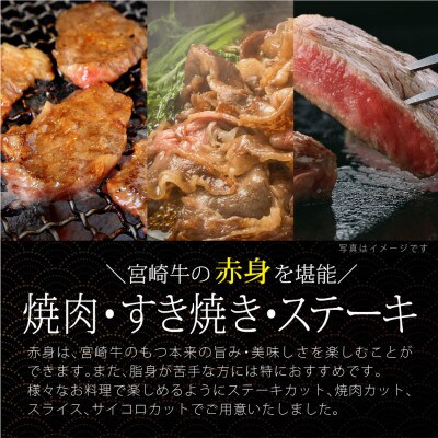 宮崎牛赤身セット約700g(ステーキ200g・焼肉150g・スライス200g・サイコロ150g)