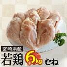 宮崎県産若鶏むね肉　1kg×6パック　合計6000g