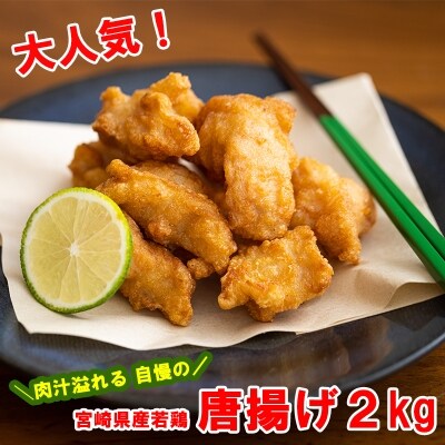 【宮崎県産】若鶏唐揚げ 小分け 肩肉 2.0kg(500g×4袋) レンジ調理