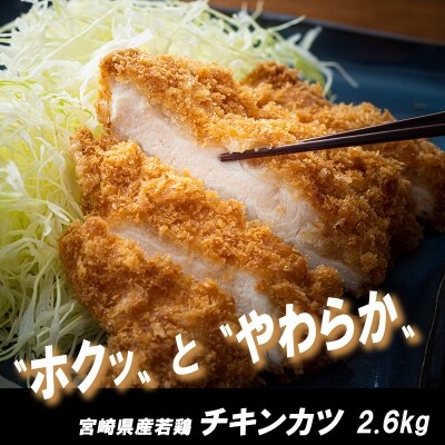 【宮崎県産】若鶏チキンカツ 小分け 雄むね肉 2.6kg(130g×5枚×4袋)