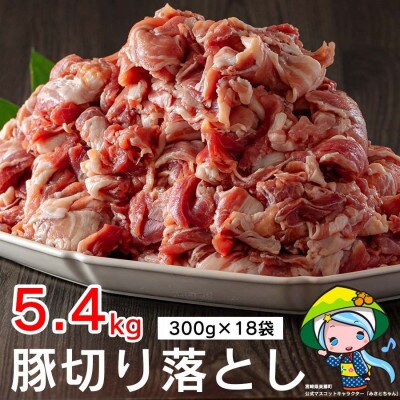 宮崎県産 豚うで切り落とし 5.4kg(300g×18袋)