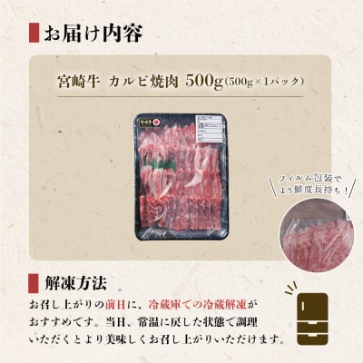 【7月より順次発送】宮崎牛カルビ焼肉 500g(美郷町)