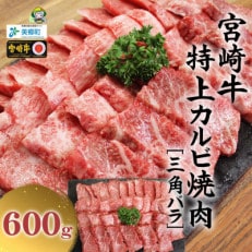 【8月より順次発送】宮崎牛特上カルビ焼肉用150g&times;4 計600g(美郷町)