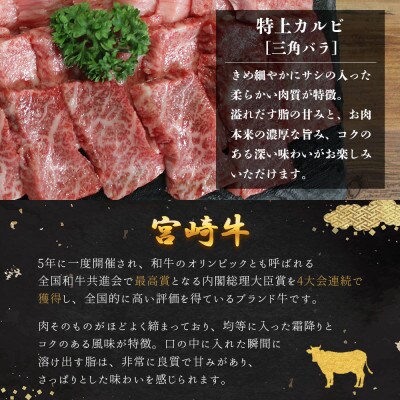 【8月より順次発送】宮崎牛特上カルビ焼肉用150g×4 計600g(美郷町)