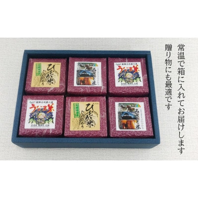 【2合ずつ小分けで使いやすい!】特A受賞 美郷町産 ひのひかり3種 米キューブ 300g×6個セット