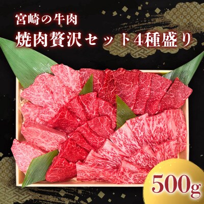 宮崎の牛肉 焼肉贅沢セット 4種盛り 合計500g