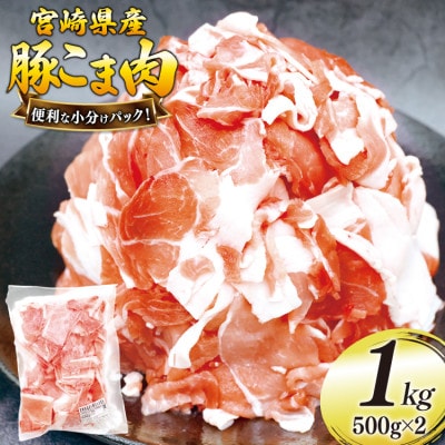 宮崎県産豚肉小間切れセット計1000g(美郷町)