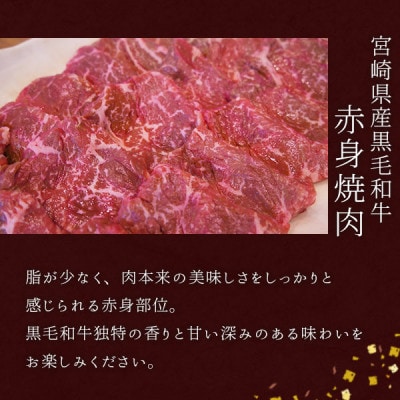 宮崎県産黒毛和牛赤身焼肉用 800g(400g×2)