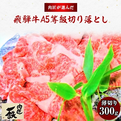 肉匠が選んだ飛騨牛A5等級切り落とし　300g(薄切り)