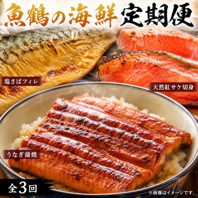 【毎月定期便】魚鶴商店が選ぶ人気お魚A(サバフィレ・うなぎ蒲焼・紅鮭切身)全3回