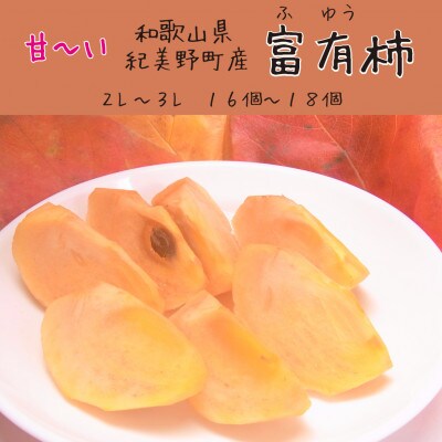 和歌山県紀美野町産　富有柿2L～3Lサイズ5キロ16～18個入り【先行受付】