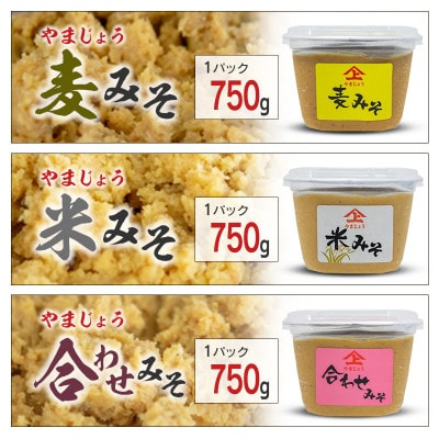 「100年以上の歴史」徳山みそ・しょうゆ醸造場　3種の味噌セット(各750g×1)