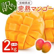 【訳あり】宮崎県産完熟マンゴー2kg(4玉～8玉)