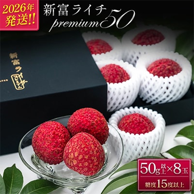 【マツコの知らない世界で紹介】先行受付 希少!国産「新富ライチpremium50」50g以上×8玉