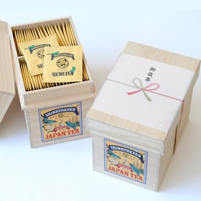 【のし付き】【お歳暮】桐箱入り「空飛ぶお茶」高品質煎茶ティーバッグ3g×100p