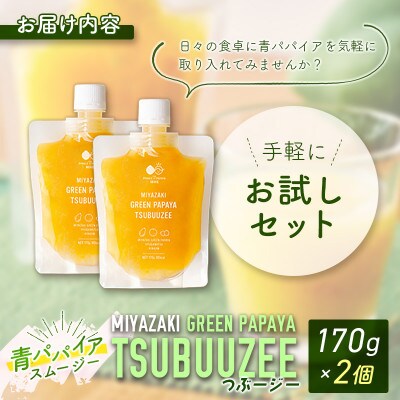 青パパイアスムージー 2個入 MIYAZAKI GREEN PAPAYA TSUBUUZEE