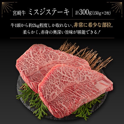 ≪肉質等級4等級≫宮崎牛 ステーキセット[ロース・ミスジ・モモ]計1.1kg【E174】(新富町)