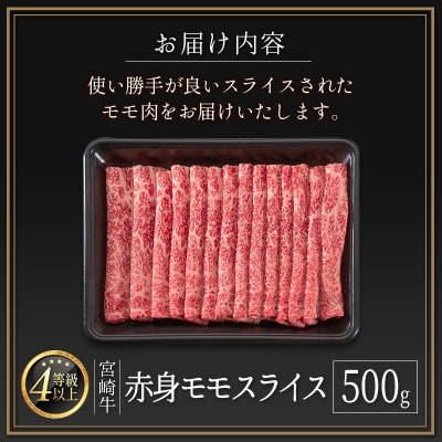 宮崎牛赤身モモスライス500g(新富町)